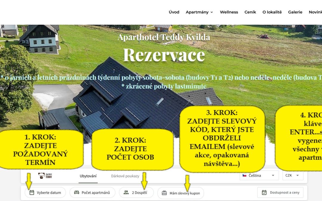 Nová online rezervace – nápověda