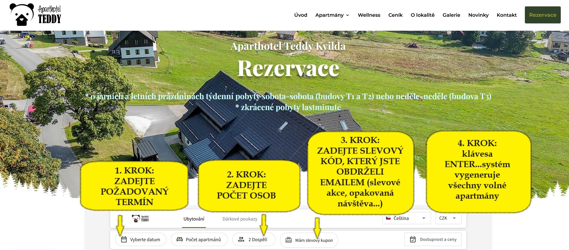 Nová online rezervace – nápověda