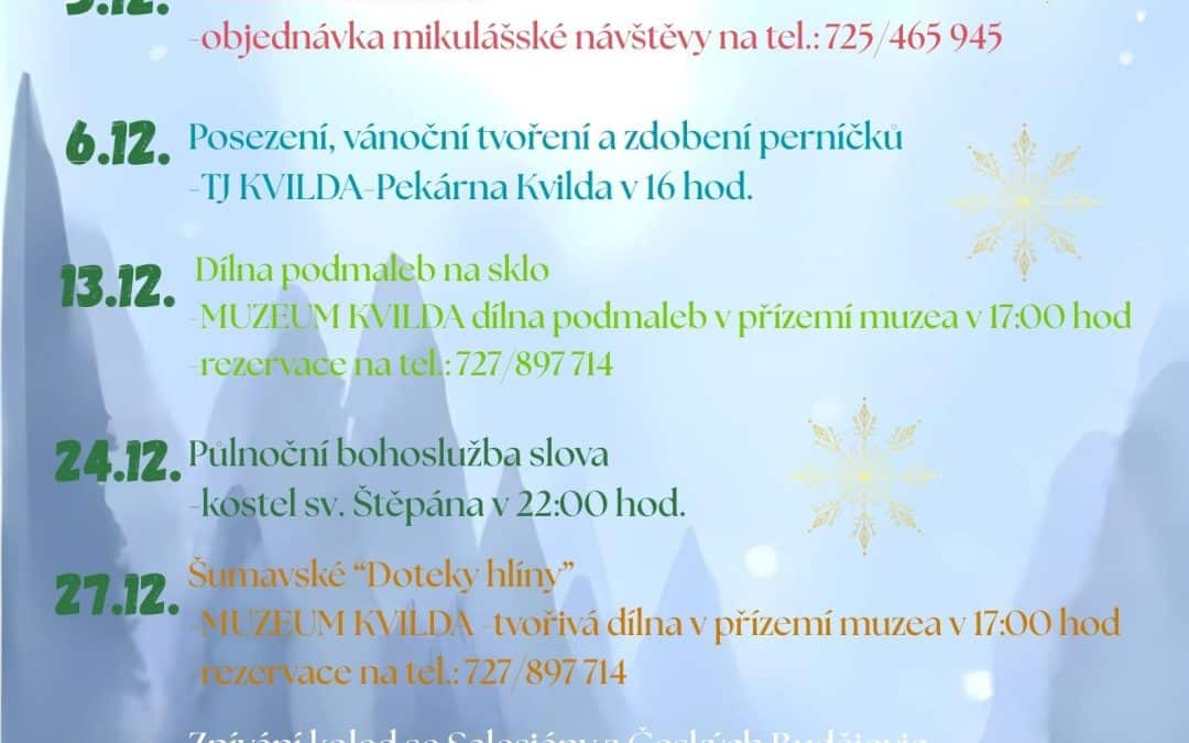 Prosincové akce na&nbsp;Kvildě